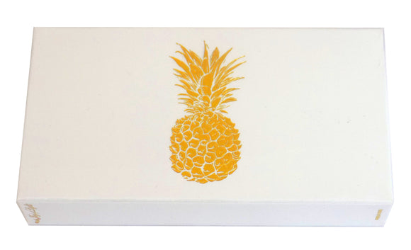 The Joy of Light Designer Matches Gold Pineapple on White Embossed 4