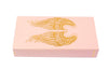 The Joy of Light Designer Matches Gold Foiled Angel Wings On Pastel Pink Matches