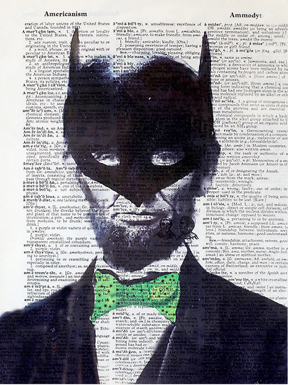 Artnwordz I Am Lincoln Batman Original Dictionary Sheet Pop Art Wall or Desk Art Print Poster
