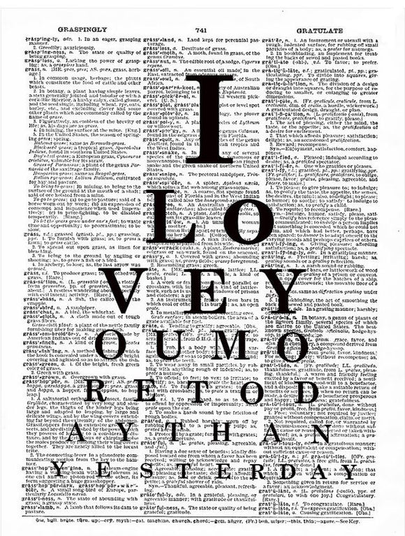 Artnwordz I Love You More Original Dictionary Sheet Pop Art Wall or Desk Art Print Poster
