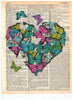 Artnwordz Butterfly Heart Dictionary Page Wall Art Print