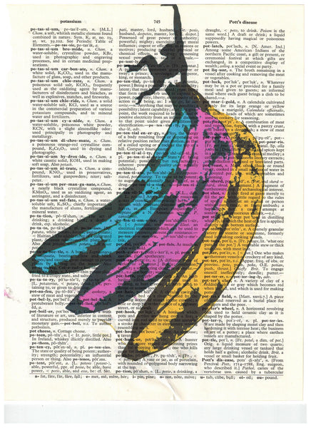 Artnwordz Plantanos Monkey & Bananas Dictionary Page Wall Art Print