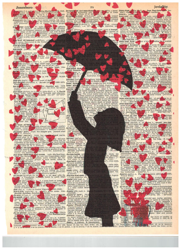 Artnwordz Showered With Love Dictionary Page Wall Art Print