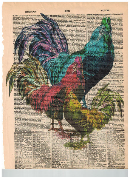 Artnwordz Chicken Pops Dictionary Page Wall Art Print