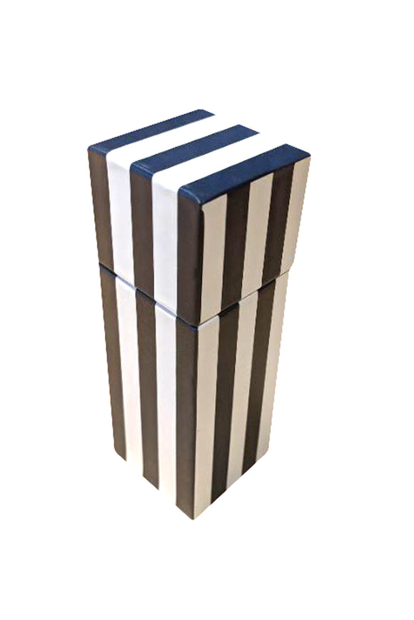 The Joy of Light Designer Matches Square Navy and White Stripes Embossed Matte 4
