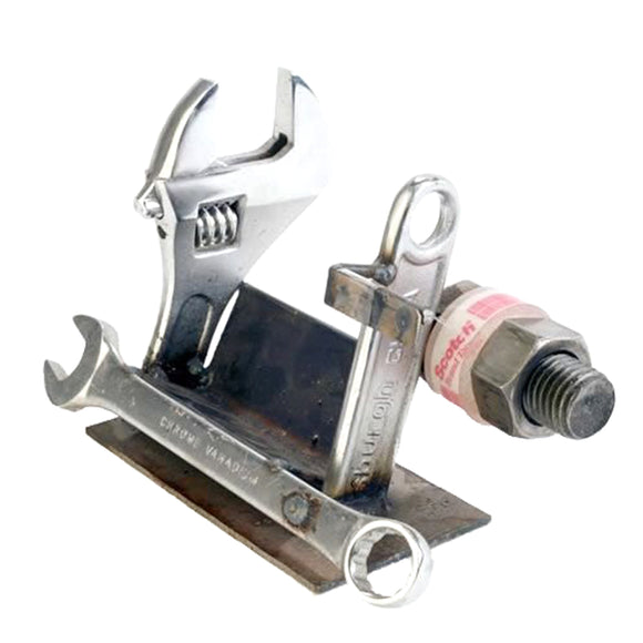 Sugarpost Tool Desk Caddy Business Card Holder & Tape Dispenser Welded Metal Art