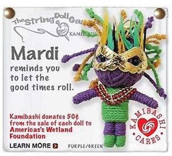 Kamibashi Mardi Gras The Original String Doll Gang Keychain Clip