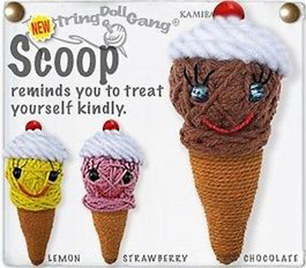 Kamibashi Scoop the Ice Cream Cone The Original String Doll Gang Keychain Clip