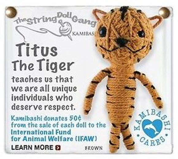 Kamibashi Titus the Tiger The Original String Doll Gang Keychain Clip
