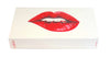 The Joy of Light Designer Matches Red Lips on White Matte Embossed 4" Collectible Matchbox