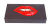 The Joy of Light Designer Matches Red Lips on Black Matte Embossed 4" Collectible Matchbox