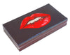 The Joy of Light Designer Matches Red Lips on Black Matte Embossed 4" Collectible Matchbox