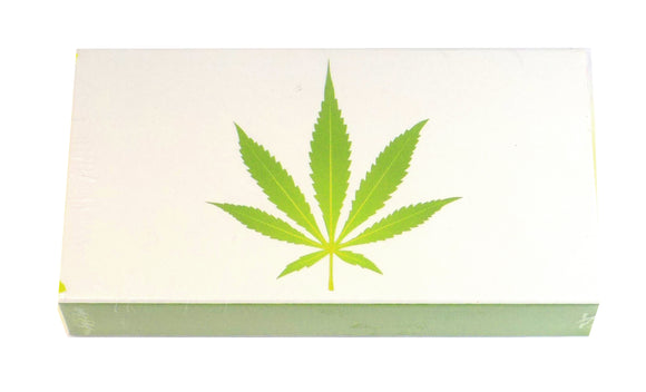 The Joy of Light Designer Matches Green & White Marijuana Leaf Embossed 4
