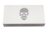 The Joy of Light Designer Matches Silver Foiled and Embossed Skull on White Embossed Matte 4" Collectible Matchbox