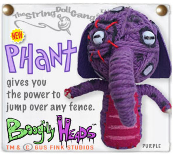 Kamibashi Phant Purple Elephant The Original String Doll Gang Handmade Keychain Toy & Clip