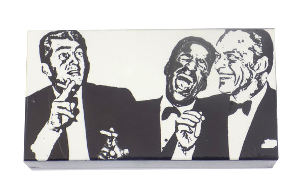 The Joy of Light Designer Matches Frank Sinatra Dean Martin Sammy Davis Jr. The Rat Pack On Black & White Embossed Matte 4" Collectible Matchbox