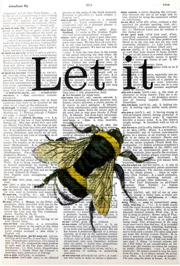 Artnwordz Let It B Bumble Bee Original Dictionary Sheet Pop Art Wall or Desk Art Print Poster
