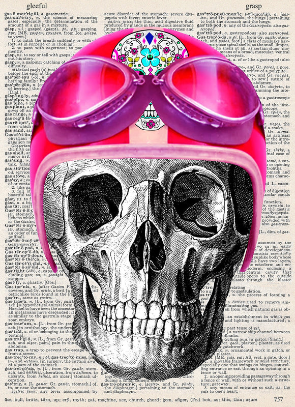 Artnwordz Let's Ride Female Dictionary Page Wall Art Print