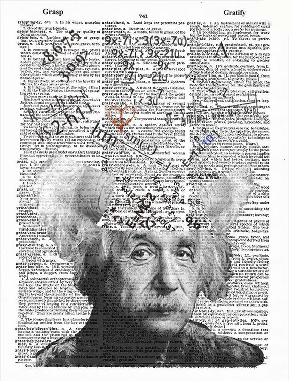 Artnwordz Mathematician Albert Einstein Original Dictionary Sheet Pop Art Wall or Desk Art Print Poster