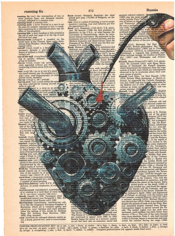 Artnwordz Mechanical Heart Dictionary Page Wall Art Print