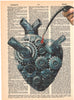 Artnwordz Mechanical Heart Dictionary Page Wall Art Print