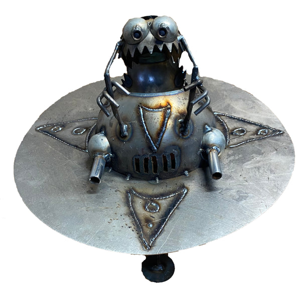 Sugarpost Metal Art  Gnome be Gone UFO - Medium