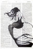 Artnwordz Mermaid Back Original Dictionary Sheet Pop Art Wall or Desk Art Print Poster