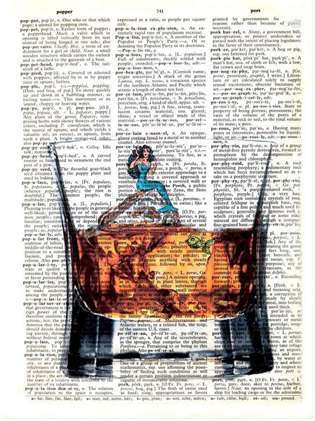 Artnwordz Mermaid on the Rocks Original Dictionary Sheet Pop Art Wall or Desk Art Print Poster