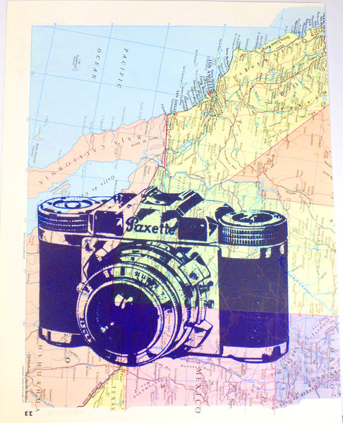 Artnwordz Paxette Camera Atlas Sheet Pop Art Wall or Desk Art Print Poster