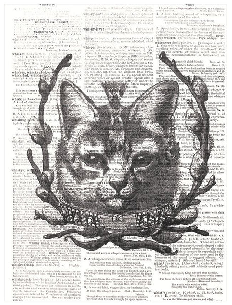 Artnwordz Punk Rock Cat Original Dictionary Sheet Pop Art Wall or Desk Art Print Poster