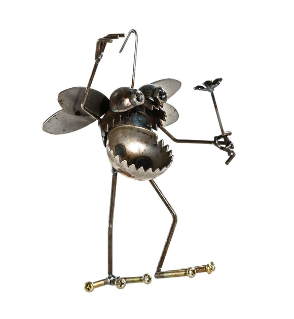 Sugarpost Scrap Metal Gnome Be Gone Mini Flower Fairy Indoor Outdoor Metal Art Sculptures #1018