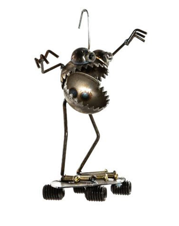 Sugarpost Mini Gnome Be Gone Longboard Skater Outdoor Garden Welded Metal Art