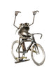 Sugarpost Scrap Metal Gnome Be Gone Mini Finish Line Bike Rider Indoor Outdoor Metal Art Sculptures Item #1028