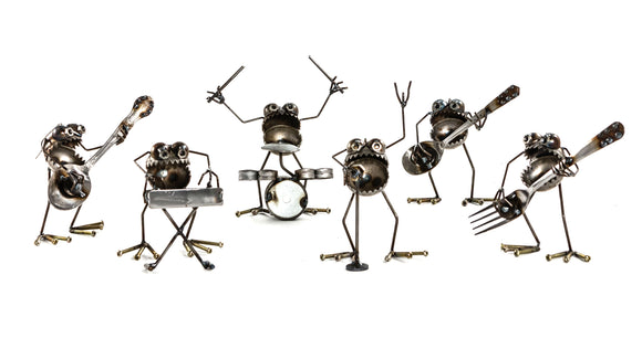 Sugarpost Mini Gnome Be Gone 6 Piece Rock Band Outdoor Garden Welded Metal Art Sculptures