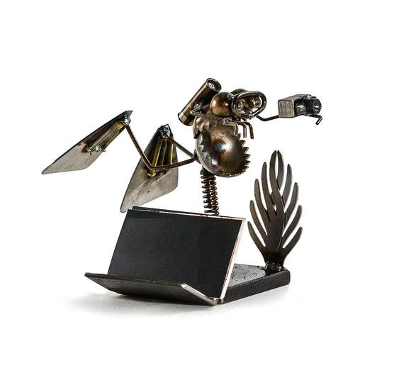 Sugarpost Desk Scuba Diver Business Card Holder Office Home Welded Metal Art