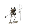 Sugarpost Gnome Be Gone Mini Small Dirt Devil with Pitchfork Welded Scrap Metal Art Sculpture Item #1079