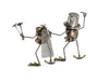Sugarpost Gnome Be Gone Mini Wedding Cake Couple Welded Scrap Metal Art Cake Topper Sculpture Item #1080
