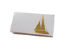 The Joy of Light Designer Matches Gold Sailboat on Embossed Matte 4" Collectible Matchbox