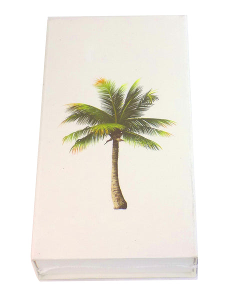 The Joy of Light Designer Matches Palm Tree on White Embossed 4" Collectible Matchbox