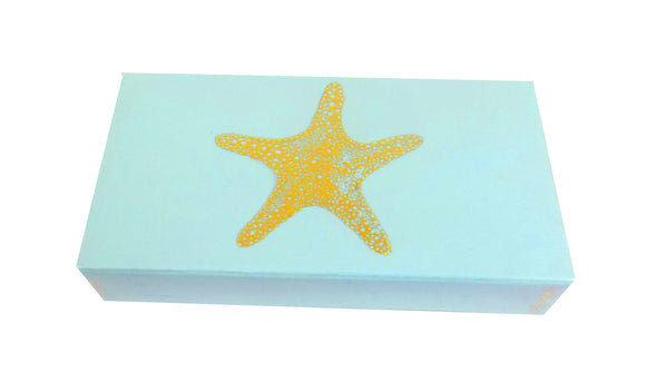 The Joy of Light Designer Matches Gold Foiled Starfish On Light Blue  Embossed Matte 4