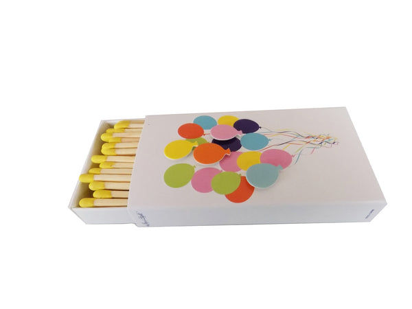 The Joy of Light Designer Matches 3D Balloons Embossed Matte 4" Collectible Matchbox