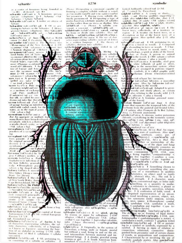 Artnwordz Scarab Dictionary Art Print