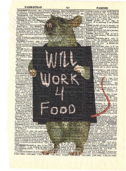 Artnwordz Sign of the Times Mouse Dictionary Page Wall Art Print