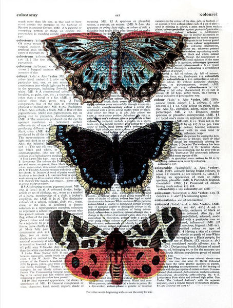 Artnwordz Stacked Butterflies Original Dictionary Sheet Pop Art Wall or Desk Art Print Poster