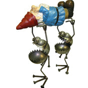 Sugarpost Gnome be Gone Large Gnome Bearers Metal Art