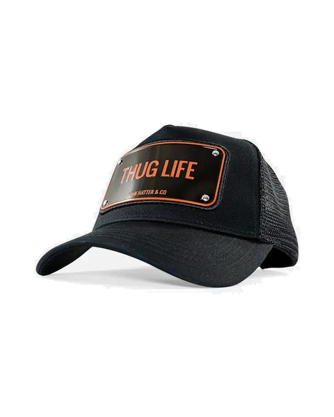 John Hatter & Co Thug Life Black Adjustable Trucker Cap Hat