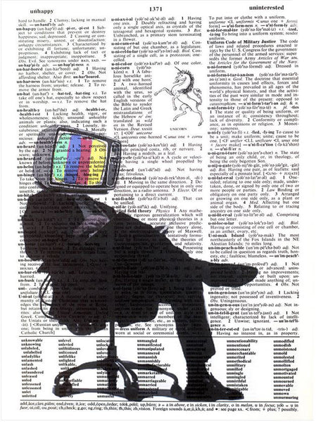 Artnwordz TV Man Sitting Down Original Dictionary Sheet Pop Art Wall or Desk Art Print Poster