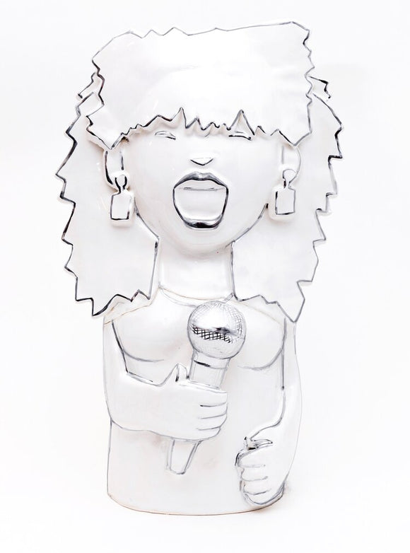 Hazy Mae Tina Bright White Ceramic Cookie Jar