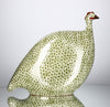 Les Ceramiques de Lussan Medium Ceramic Guinea Fowl - Green Splashes with White Spots