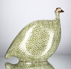 Les Ceramiques de Lussan Small Ceramic Guinea Fowl - Green with White Spots